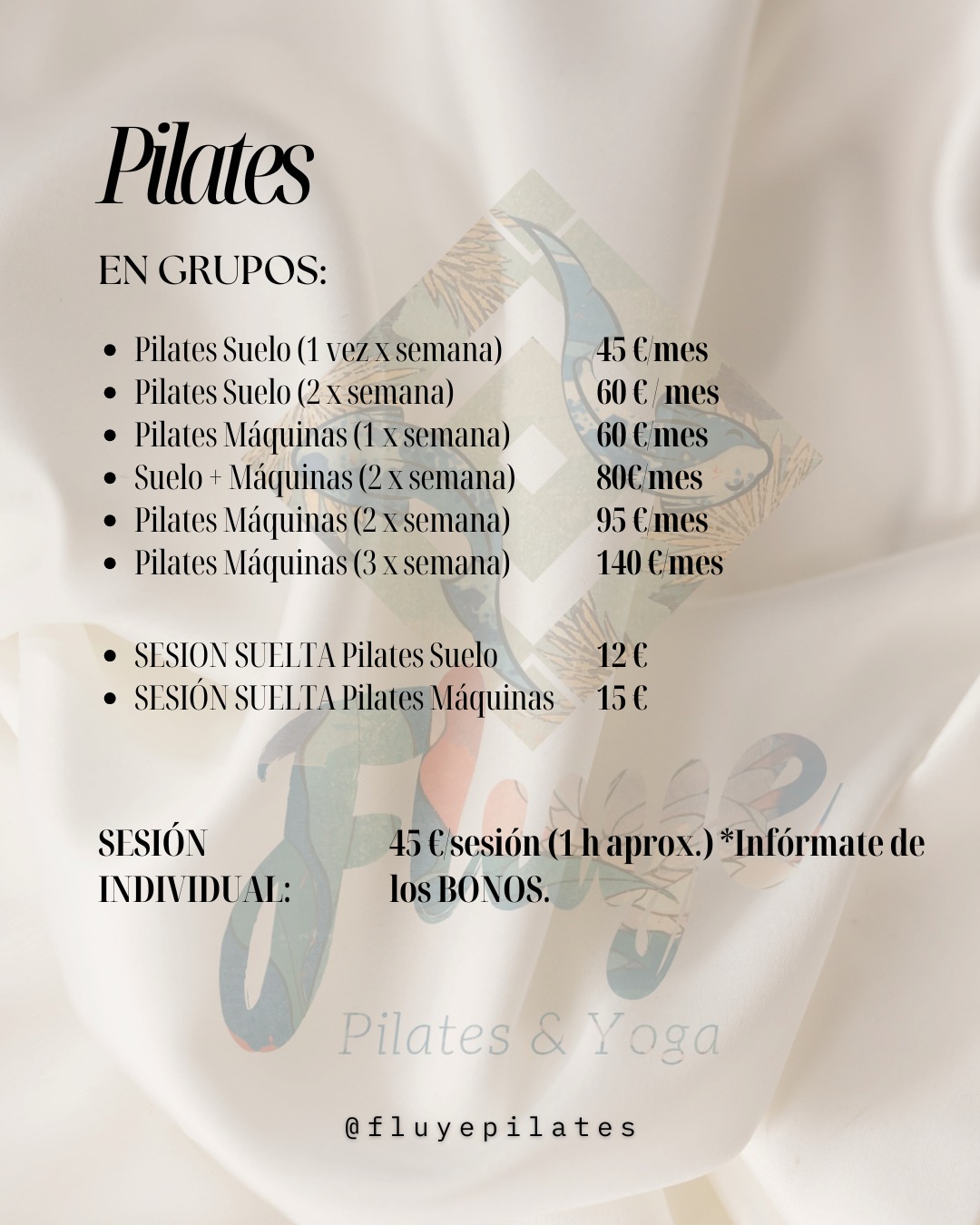 Tarifas Pilates Fluye