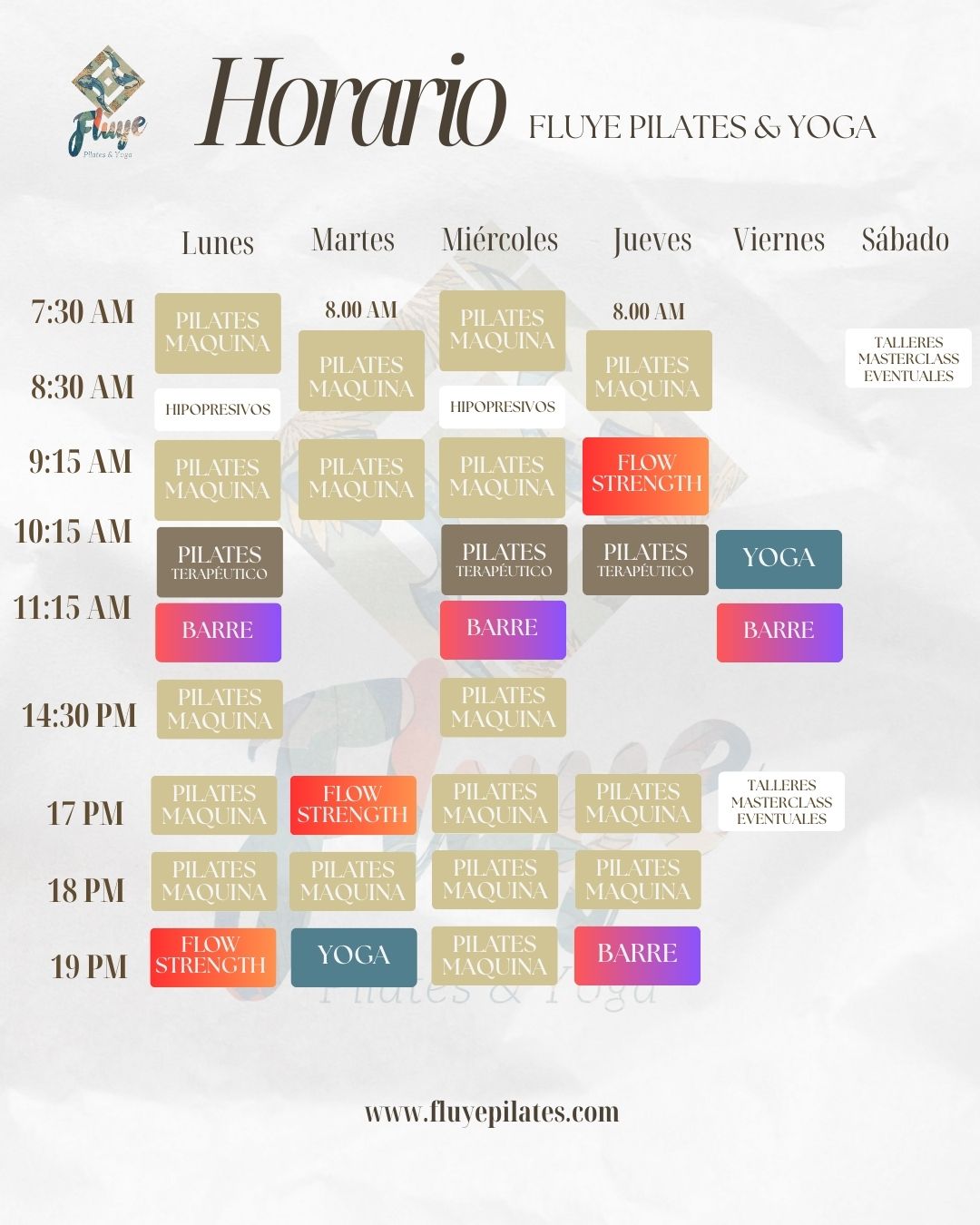 Horario Pilates & Yoga
