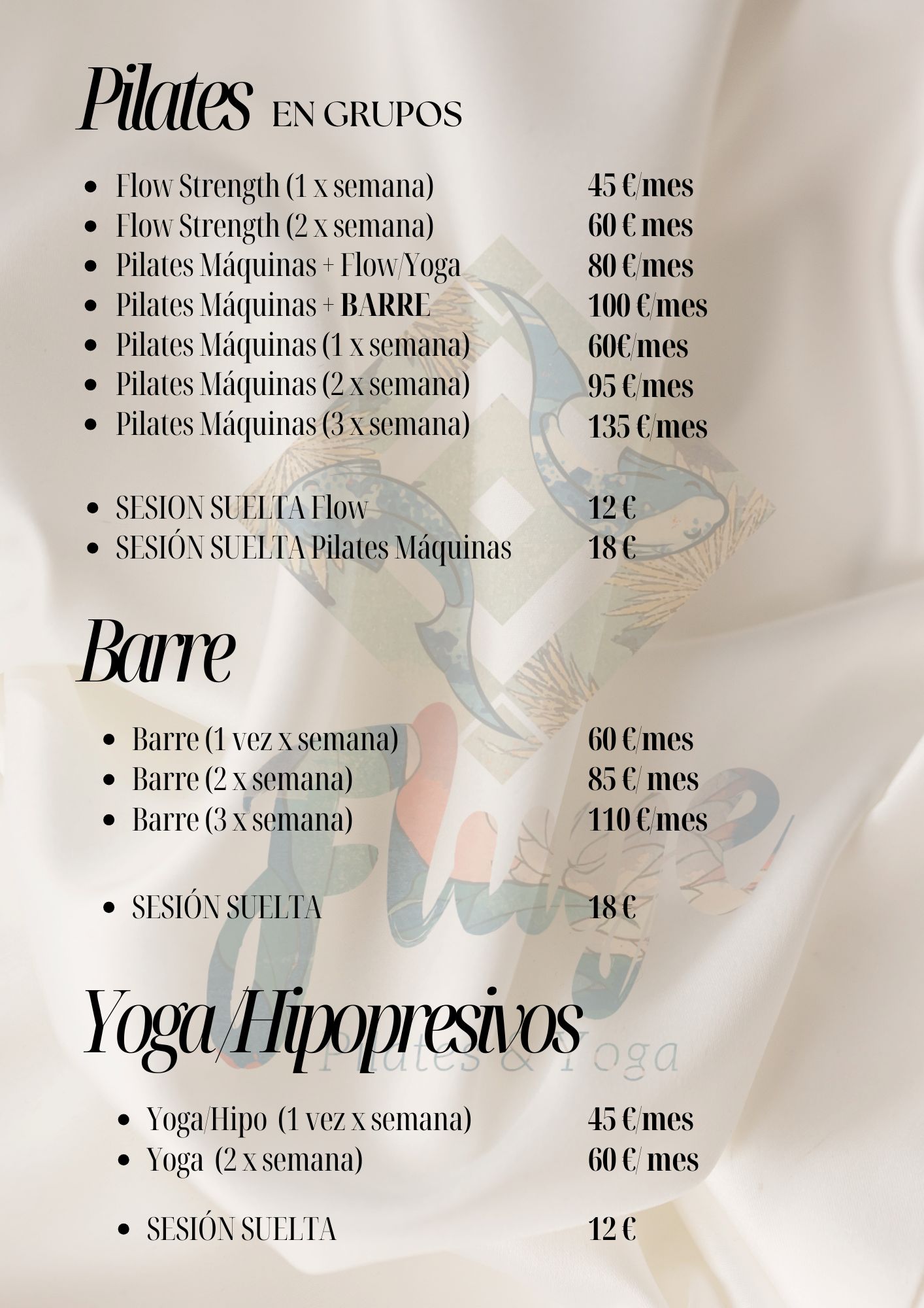 Precios Pilates