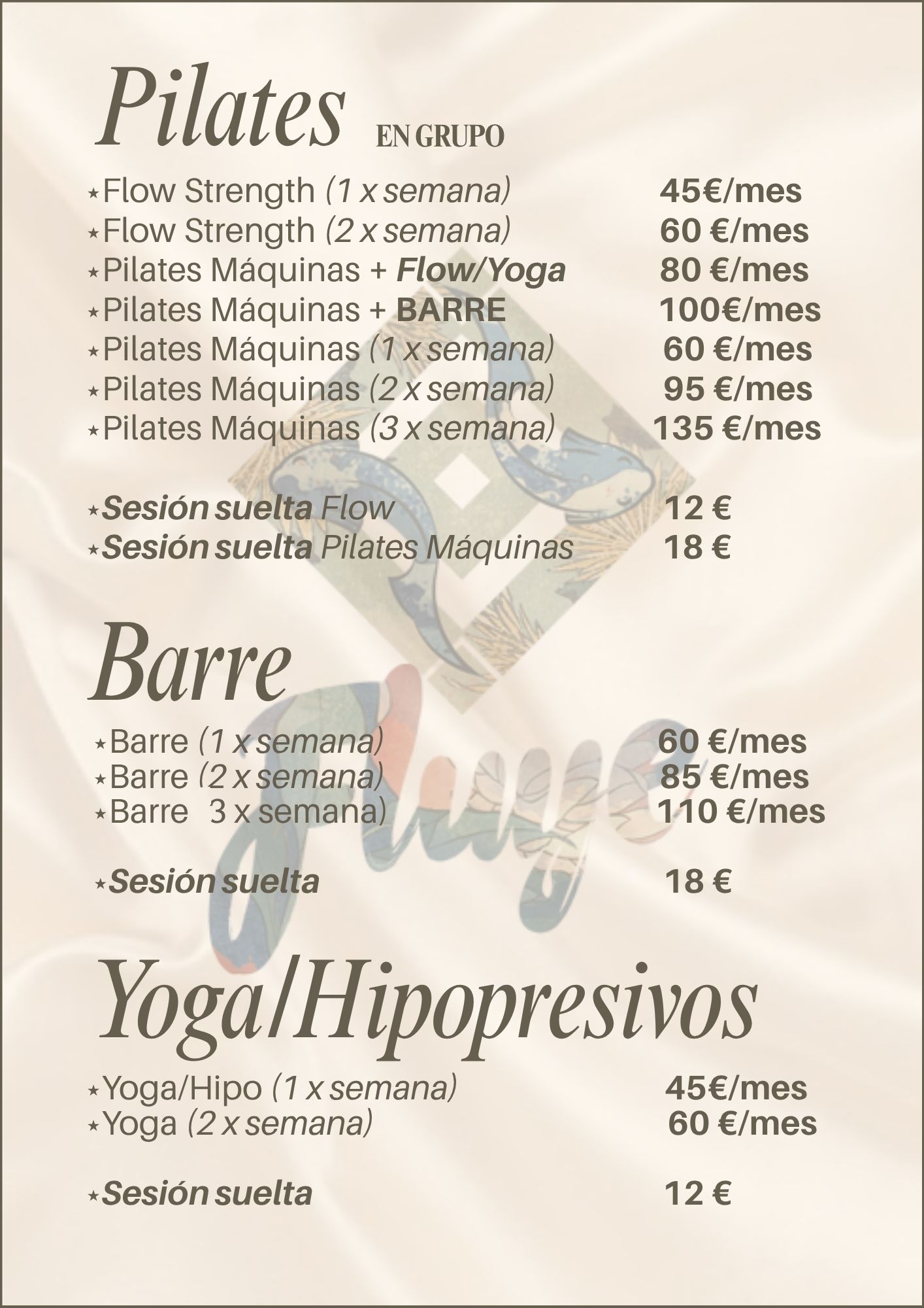 Precios Pilates