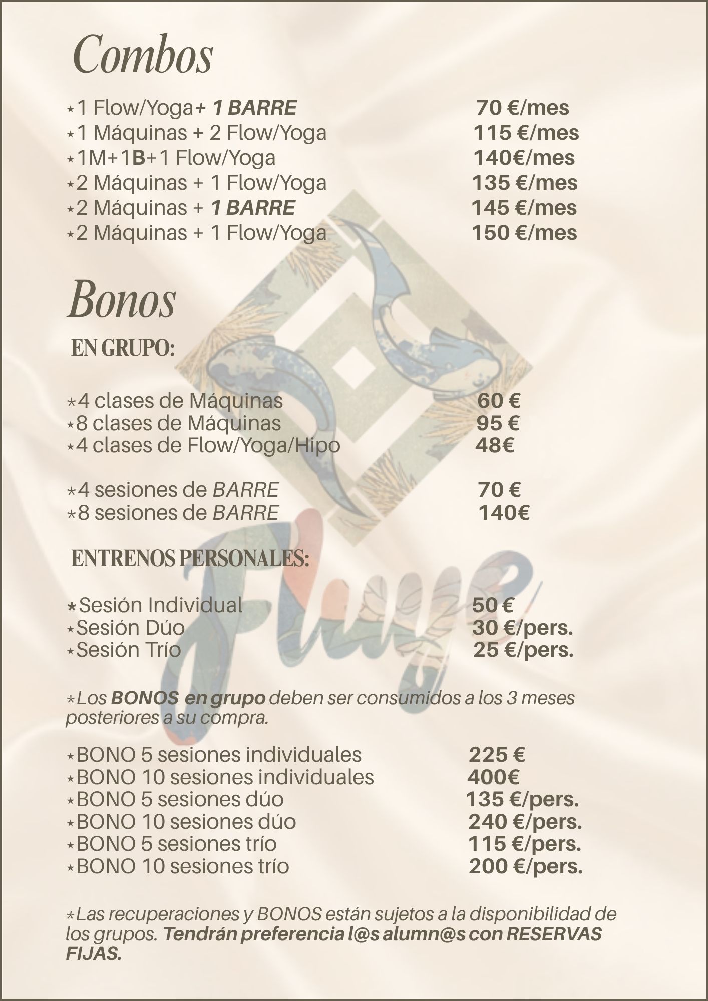 Precios Yoga